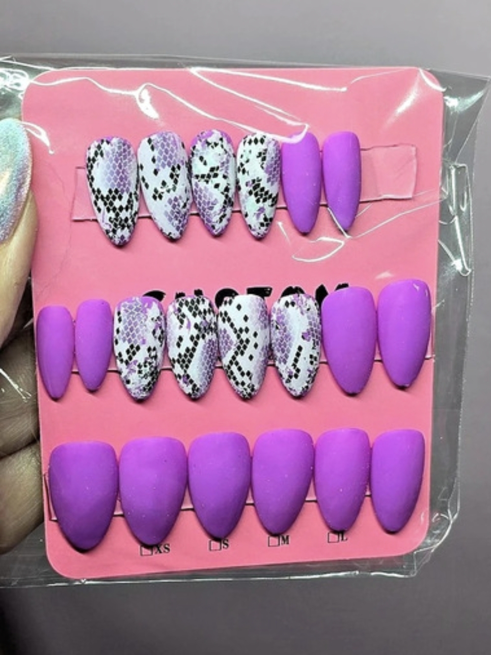 Snake Skin Purple Matte Press-On Nails
